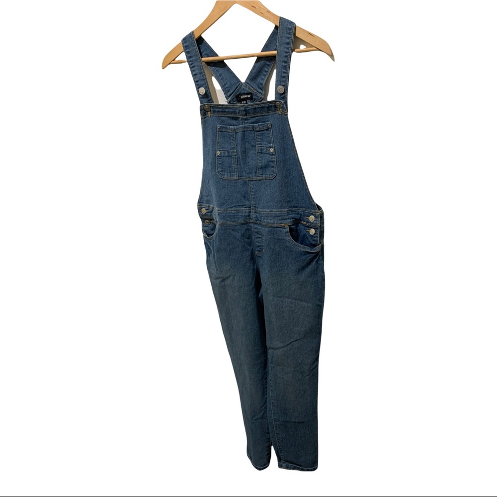 VINTAGE Y2K JORDACHE MEDIUM WASH BLUE DENIM LONG OVERALLS - Picture 4 of 16